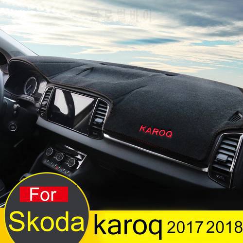 For Skoda Karoq 2017 2018 2019 2020 Car Dashboard Avoid Light Pad Instrument Platform Desk Cover Mat Carpets Trims Accessories