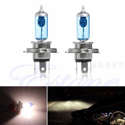2Pcs H4 100W Bright White Light Car Headlight Bulbs Lamp 12V 5000K Bulb