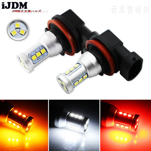 2pcs Amber Yellow 144-SMD High Power LED H11 H8 H9 (H16 JP) Bulbs For Fog Lights Driving Lamps/Red 6000k white