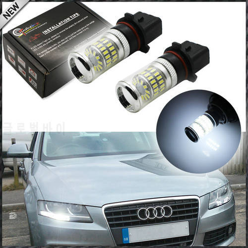 2pcs Error Free White P13W LED Bulbs w/ Reflector Mirror Design For 2008-12 Audi B8 model A4 or S4 with halogen headlight trims
