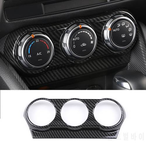 ABS Carbon Fiber Air Conditioning Switch Cover Trim Car Styling For Mazda 2 Demio DL Sedan DJ Hatchback 2015 16 2017 Accessories