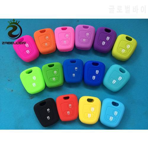 2 Buttons Silicone Case For Peugeot 107 206 307 207 408 For Citroen C2 C3 C4 Berlingo Xsara Picasso For Toyota Aygo Straight Key