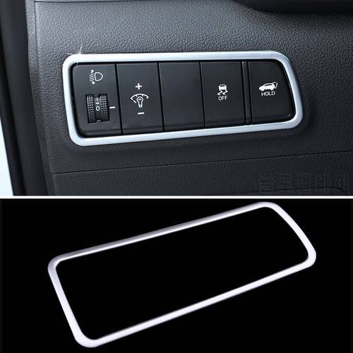 For Hyundai Tucson 2015 2016 2017 2018 ABS Chrome Car Headlight Lamp Switch Button Frame Cover Interior Trims 1pcs