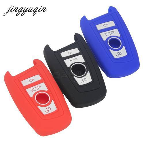 jingyuqin Silicone Key fob Cover Case Wallet for BMW M1 M2 M3 F05 F10 F20 F30 335 328 535 650 740 Remote Holder Protec