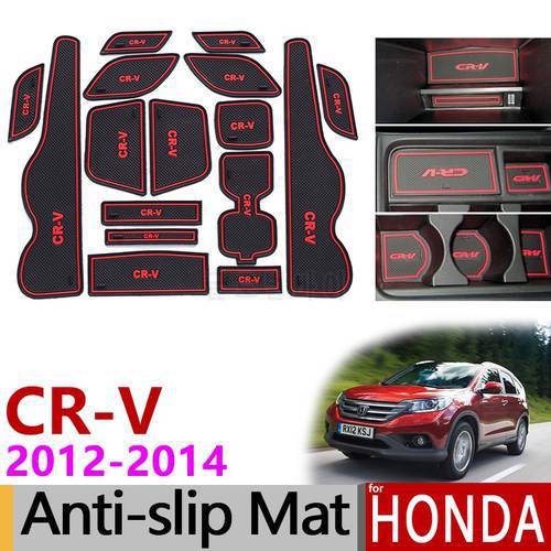 Anti-Slip Gate Slot Mat Rubber Coaster for Honda CR-V CRV 2012 2013 2014 4th Gen facelift CR V Accessories Car Stickers 2.0 2.4