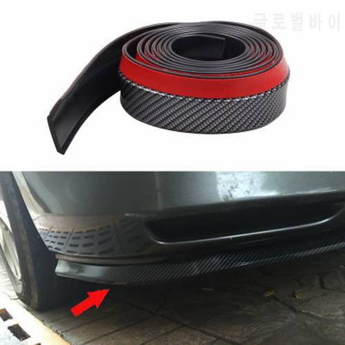 CHIZIYO Soft Black 2.5M Length Exterior Bumper Lip Kit Carbon Fiber Car Crash Bumper Strips