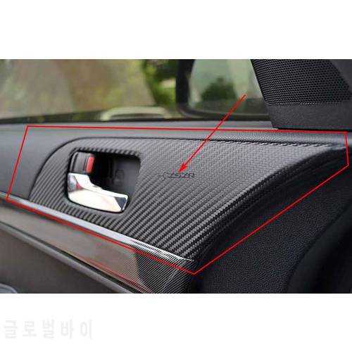 Carbon Fiber 4 Door Armrest Handle Protection Car Stickers For MITSUBISHI Lancer 8pcs/set Z2CA022