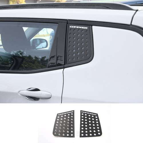 SHINEK Car Exterior Rear Window Triangle Glass Decoration Cover Trim Stickers for Jeep Compass 2017+ Car Accessories Styling