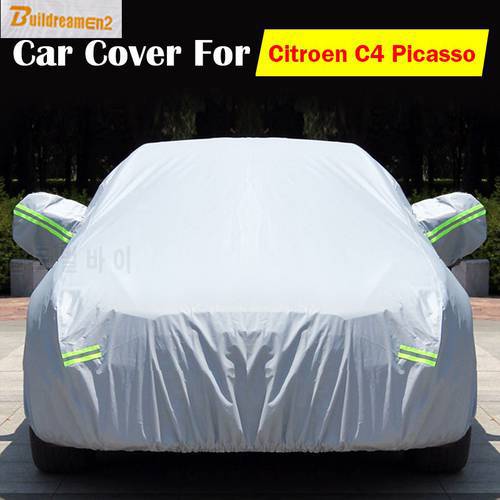Buildreamen2 Vehicle Car Cover Anti UV Scratch Rain Snow Frost Sun Preventing Cover Waterproof Dustproof For Citroen C4 Picasso
