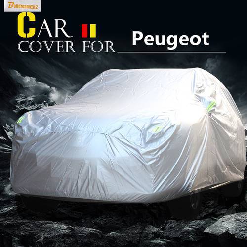 Buildreamen2 Car Cover Auto Anti-UV Sun Shield Rain Snow Protector Cover Waterproof For Peugeot 406 408 508 806 Partner Tepee