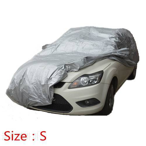 Size S Waterproof Full Car Cover Sun UV Snow Dust Rain Resistant Protection Gray