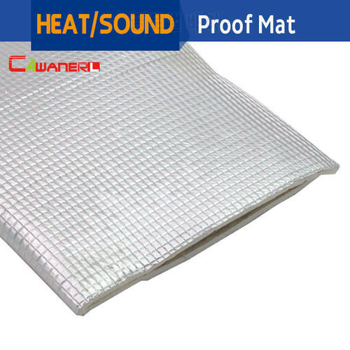 Cawanerl 40CM X 100CM Car Engine Firewall Aluminum Foil Faced Sound Heat Insulation Deadening Deadener Material Cotton Mat