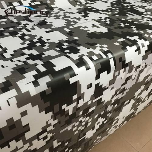 Digital Adhesive Black White Camo Vinyl Wrap Camouflage Film With Air Bubble Free For Car Wrapping Motocycle Decal Graphics
