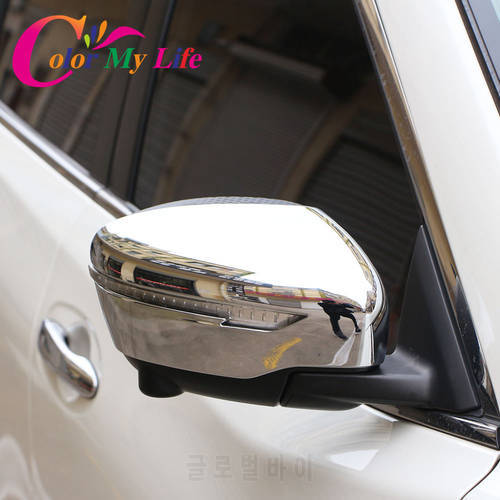 Color My Life ABS Chrome Rearview Mirror Cover Rear View Mirror Strips for Nissan Qashqai J11 for Murano 2015-2020 Accessories