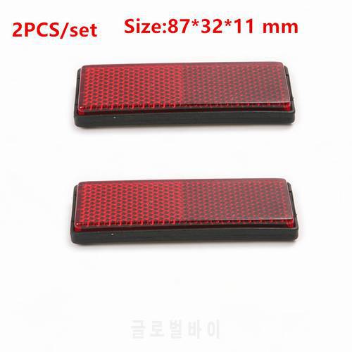 HOLYOVER 2PCS Car Sticker Adhesive Plastic Reflector Reflective Warning Plate Sticker Sign Safety For Car SUV Truck Motorcycle