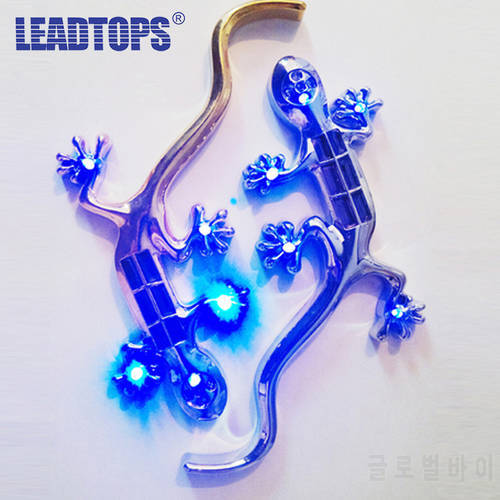 LEADTOPS 1pcs Universal The Solar Gecko King Warning Light High Bright LED Lamp Car Sticker 3D Stickers J
