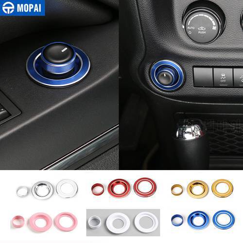 MOPAI Car Mirror Switch Adjust Cigarette Lighter Button Cover Trim for Jeep Wrangler JK 2011 Up Interior Decoration Car Styling