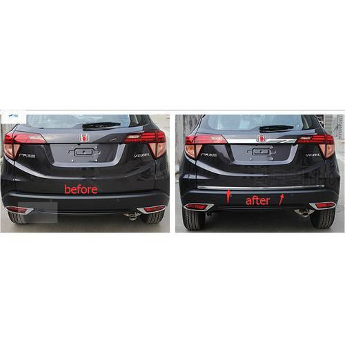 For Honda HR-V / VEZEL 2014 -2020 Rear Trunk Tailgate Bottom Lid Strip Decor Cover Kit Trim Stainless Steel Exterior Accessories