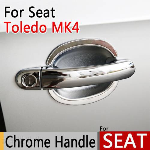 For SEAT Toledo 4 MK4 2012-2016 Luxurious Chrome Exterior Door Handle Covers Accessories Stickers Car Styling 2013 2014 2015