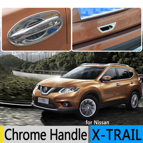 For Nissan X Trail 2015 T32 Luxurious Chrome Door Handle Cover 2013 2014 MK3 X-Trail Rogue Accessories Stickers Car Styling