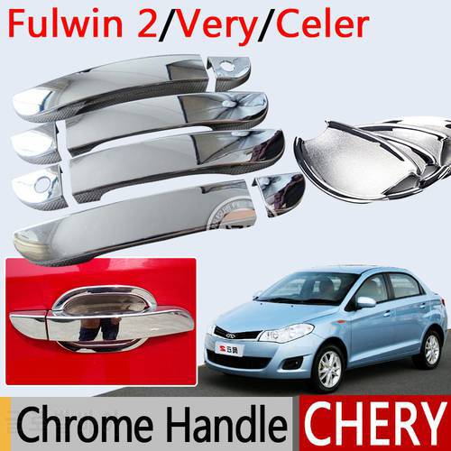 For Chery Very Celer Accessories Chrome Door Handle Fulwin 2 Storm Bonus ZAZ Forza MVM 315 Sedan Hatchback Stickers Car Styling