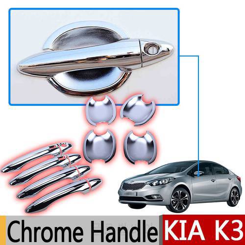 For Kia K3 Cerato ABS Chrome Trim Doors Handle Covers Accessories Stickers Car Styling 2010 2011 2012 2013 2014 2015 2016