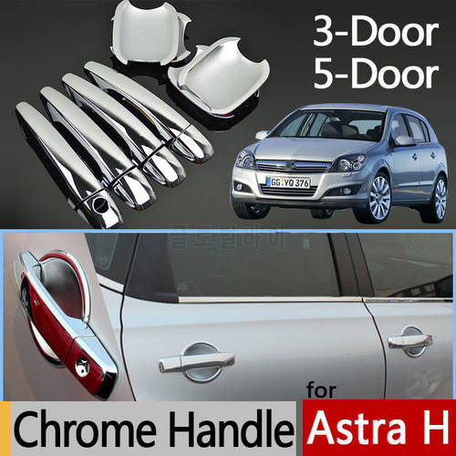 For Opel Holden Vauxhall Astra H Luxurious Chrome Door Handle 5-Door 3-Door Wagon Car Covers Accessories Stickers Car Styling