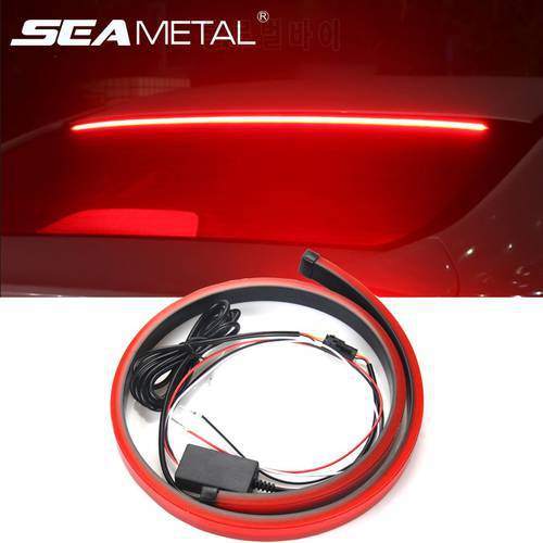 90cm Car High Brake Lights 12V LED Flexible Strip Line Cars Safety Warning Signal Light Auto Stop Signal Brakes Lamp Accessories