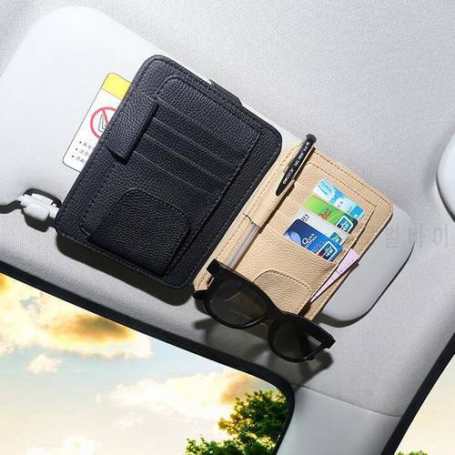 1x Car Glasses Holder Clip Visor Storage holder Bag For Hyundai solaris accent i30 ix35 i20 elantra santa fe tucson getz