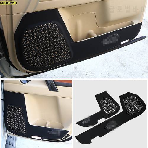 Luhuezu 4pcs Leather Car Door anti Kicking Armrest Pad Cover For Toyota Land Cruiser Prado LC150 FJ150 2010-2018 Accessories