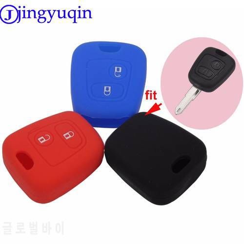 jingyuqin 2 Buttons Silicone Remote Key Cover For Citroen C1 C2 C3 Pluriel C4 C5 C8 Xsara Picasso For Peugeot 206 307 207 408