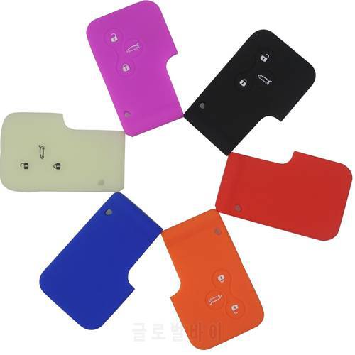jingyuqin 3Buttons Silicone Key Card Case For Renault Clio Megane R.S. Scenic Grand Remote Key Cover Luminious Optional Holder