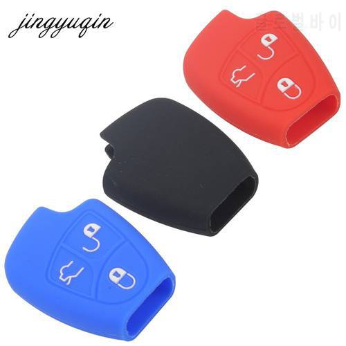 jingyuqin 3/4 Button Silicone Remote Key Case For Mercedes For Benz B C E ML S CLK CL Fob Cover Holder keyless entry protective