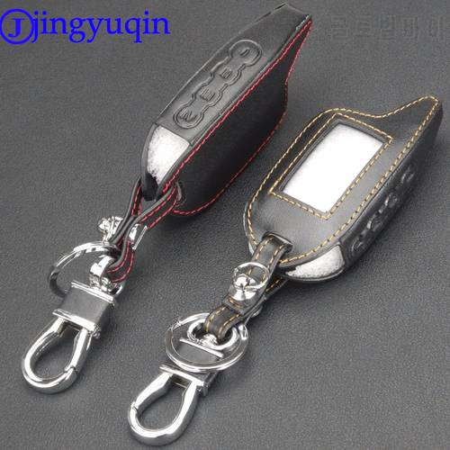 jingyuqin Magicar 7/8/9 4 Buttons Remote Leather Car Key Cover Case For LCD Cover Two Way Car Alarm System M6/M7/M8/M9