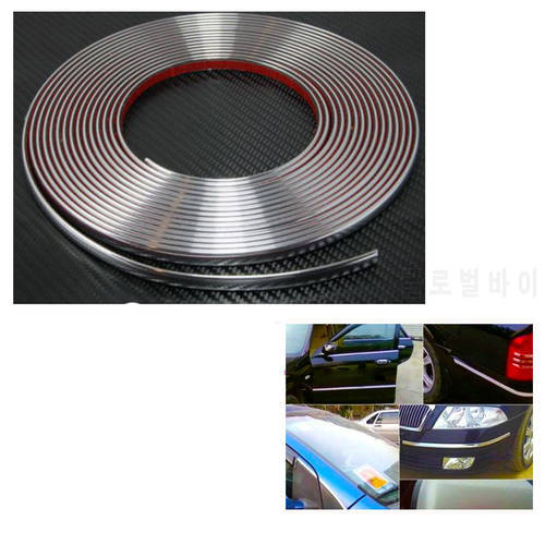 CHIZIYO 15M Silver Car Chrome Styling Decoration Moulding Trim Strip Tape Auto DIY Protective Sticker 8mm 10mm 12mm 15mm 20mm