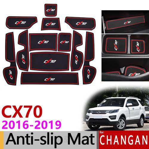 Anti-Slip Gate Slot Mat Coaster for Changan CX70 Accessories 2016 2017 2018 Cup Holder Mats Rubber Pads 12Pcs/Set Car Stickers