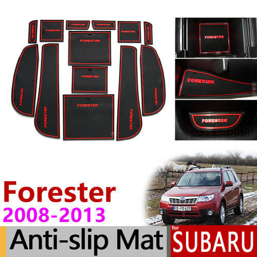 Anti-Slip Gate Slot Mat Rubber Cup Coaster for Subaru Forester 2008 2009 2010 2011 2012 2013 SH Accessories Stickers Car Styling