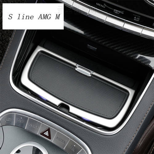 Car Styling Interior Stainless Steel sticker Water Cup Holder Panel Decoration Trim For Mercedes Benz S class W222 Accessories