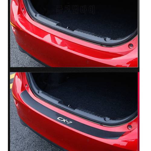 Car Accessories For Mazda CX7 PU leather Carbon fiber Styling After guard Rear Bumper Trunk Guard Plate Car styling