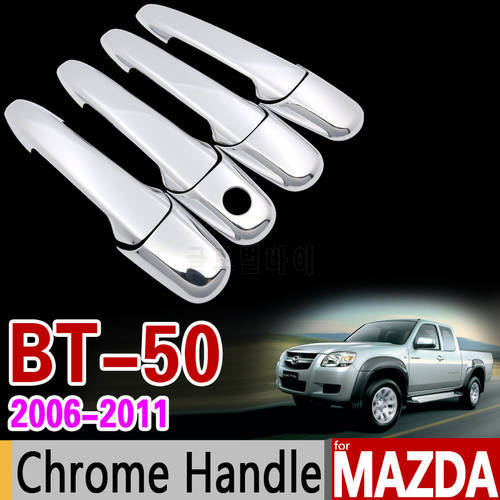 for MAZDA BT-50 2006-2011 Chrome Handle Cover Trim Set BT50 BT 50 2007 2008 2009 2010 Never Rust Car Accessories Car Styling