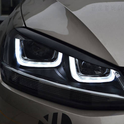 Carmonsons Headlights Eyebrow Eyelids ABS Chrome Trim Cover Sticker for Volkswagen VW Golf 7 MK7 GTI Accessories Car Styling