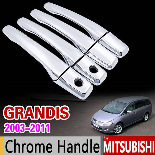 for Mitsubishi Grandis Chrome Door Handle Cover Trim Set 2003 2004 2005 2006 2007 2008 2009 2010 2011 Accessories Car Styling