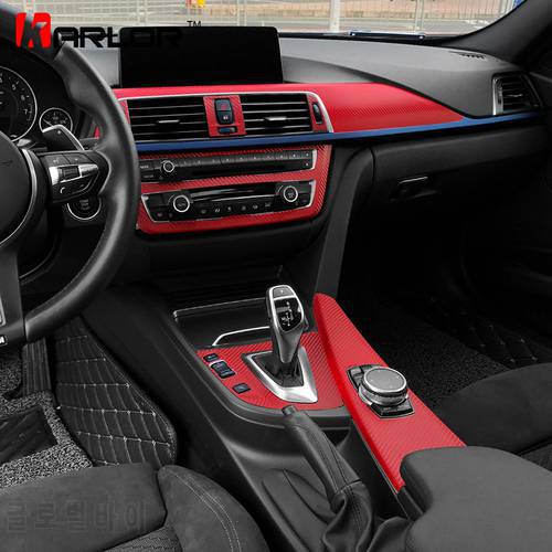 Interior Central Control Console Outlet Panel Carbon Fiber Protection Film Sticker Decal Car Styling For BMW F30 F35 Accessories