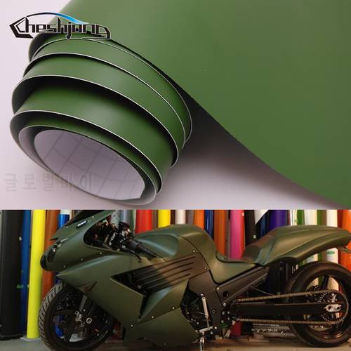 Adhesive Matte Vinyl Film Car Wrap Matt Army Green Scooter Motorcycle PVC Decal Roll