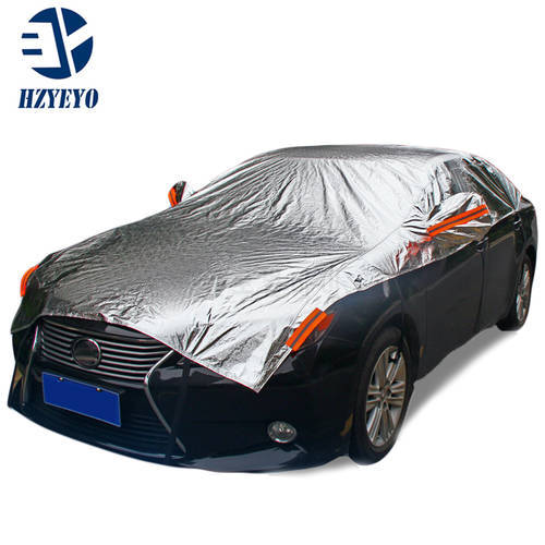 HZYEYO Multifunctional Portable Car Half Cover PEVA Material Snow Cover Dust-proof Cover Long Style for Outdoor Indoor ,Y-001