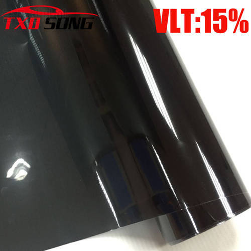 50x300cm BLACK Car Window Tint Tint Film Glass VLT 15% Solar UV Protection Summer Prevent Ultraviolet Car side window solar tint