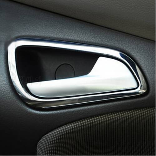 Stainless steel interior doors hand-clasping decoration stickers car accessories for ford focus 3 sedan hatchback 2012 2013