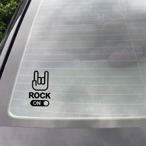 ROCK ON Car Sticker Hand Sign Hard Rock Music Decor vinyl car decals