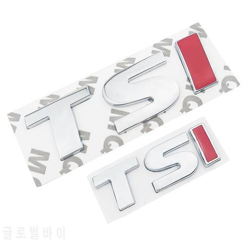 Red Silver TSI 3D Metal Car Side Fender Rear Trunk Emblem Badge Sticker Decals for Volkswagen Sagitar Golf Magotan Polaris