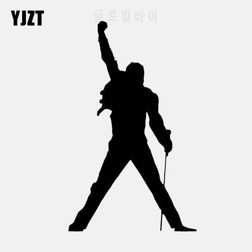 YJZT 7.9CM*13CM Music Rock Freddie Mercury Decal Vinyl Car Sticker Black/Silver C3-0582